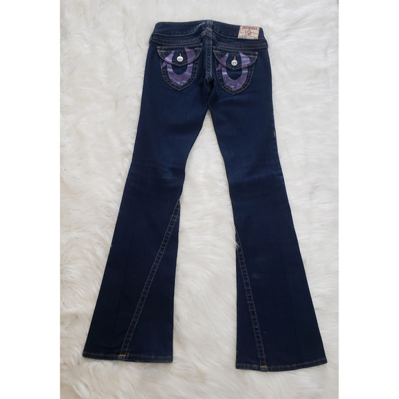 True Religion Joey Stretch Dark Wash Flare Jeans - Picture 1 of 8